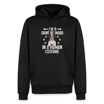 Saint-Bernard Chien Saint-Bernard - Sweat à capuche Premium bio Homme - noir - Devant - Nico (187cm)