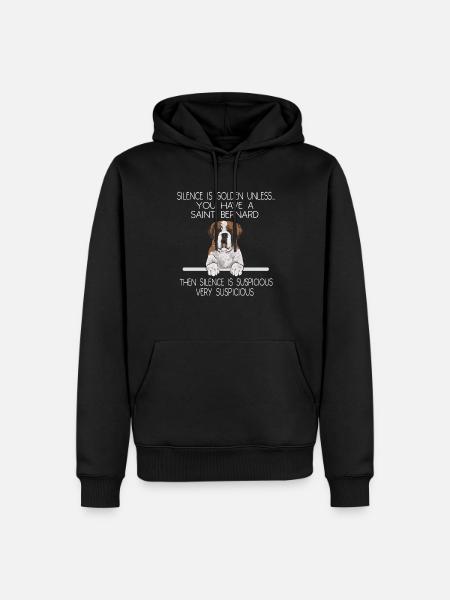 Saint-Bernard Chien Saint-Bernard - Sweat à capuche Premium bio Homme - noir