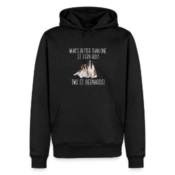 San Bernardo Cane San Bernardo - Felpa con cappuccio ecologica premium da uomo - nero - Fronte - Nico (187cm)