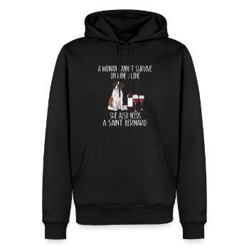 Saint-Bernard Chien Saint-Bernard - Sweat à capuche Premium bio Homme - noir - Devant - Nico (187cm)