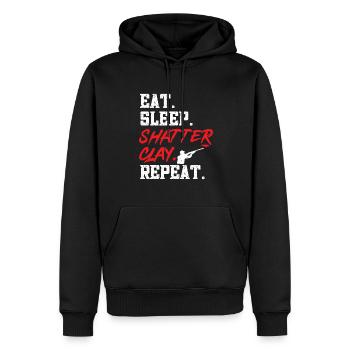 Tir au piège Tir au pigeon en argile Skeet - Sweat à capuche Premium bio Homme - noir - Devant - Nico (187cm)
