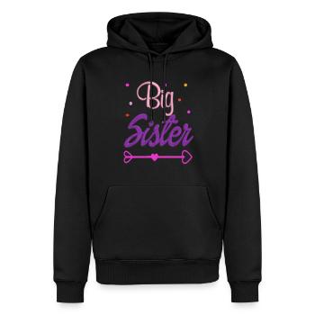 Grande Sœur Grande Sœur Cadeau Grande Soeur - Sweat à capuche Premium bio Homme - noir - Devant - Nico (187cm)