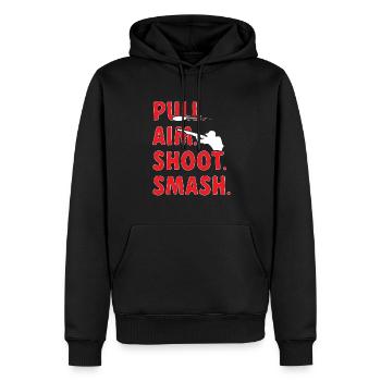 Tir au piège Tir au pigeon en argile Skeet - Sweat à capuche Premium bio Homme - noir - Devant - Nico (187cm)