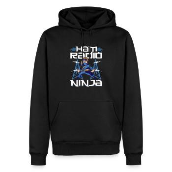 Funny Ham Radio Ninja Antenna Signal Amateur Radio - Männer Premium Bio Hoodie - Schwarz - Vorne - Nico (187cm)