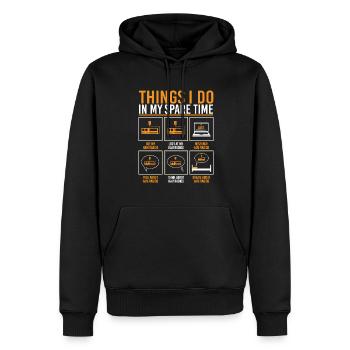 Fréquence de l’opérateur radio amateur Ce que je fais dans mon spa - Sweat à capuche Premium bio Homme - noir - Devant - Nico (187cm)