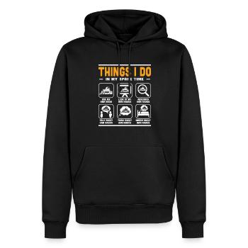 Frequency Ham Radio Expert Ce que je fais dans mon Spare - Sweat à capuche Premium bio Homme - noir - Devant - Nico (187cm)