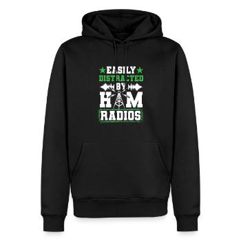 Easily Distracted By Ham Radios Network Network Si - Männer Premium Bio Hoodie - Schwarz - Vorne - Nico (187cm)