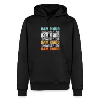 Réseau de signaux rétro Opérateur amateur Radio amateur - Sweat à capuche Premium bio Homme - noir - Devant - Nico (187cm)