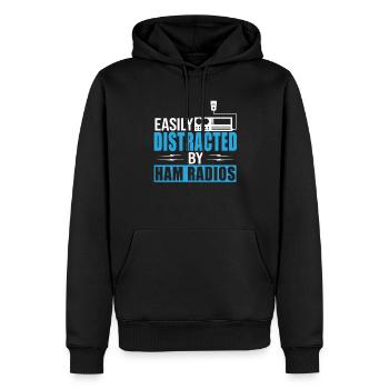 Easily Distracted By Ham Radios Amateur Operator R - Männer Premium Bio Hoodie - Schwarz - Vorne - Nico (187cm)