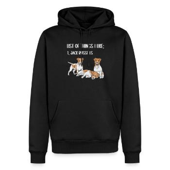 Jack Russell Terrier - Männer Premium Bio Hoodie - Schwarz - Vorne - Nico (187cm)