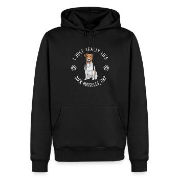 Jack Russell Terrier - Männer Premium Bio Hoodie - Schwarz - Vorne - Nico (187cm)