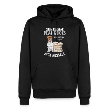 Jack Russell Terrier - Sweat à capuche Premium bio Homme - noir - Devant - Nico (187cm)