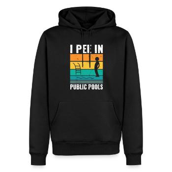 I Pee In Pools Funny Peeing In Pools Humor - Men’s Premium Organic Hoodie - black - Front - Nico (187cm)