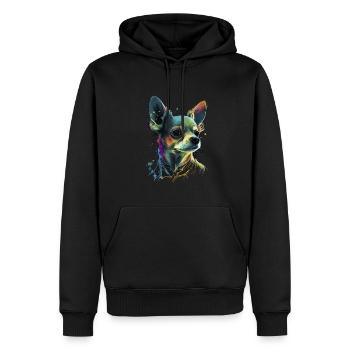 Chihuahua | Abstrakte Malerei | Farbe | Niedlicher - Männer Premium Bio Hoodie - Schwarz - Vorne - Nico (187cm)
