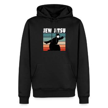 Jitsu juif drôle Jiu Jitsu juif arts martiaux - Sweat à capuche Premium bio Homme - noir - Devant - Nico (187cm)