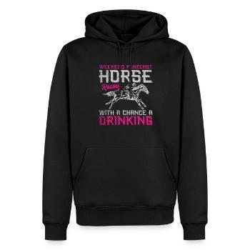 Prévisions de week-end Courses de chevaux - Sweat à capuche Premium bio Homme - noir - Devant - Nico (187cm)