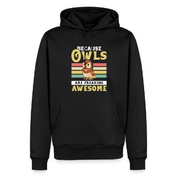 Birds Of Prey Ornithologist Retro Because Owls Are - Männer Premium Bio Hoodie - Schwarz - Vorne - Nico (187cm)