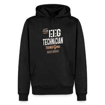 EEG Technician - Mindful Expertise - Men’s Premium Organic Hoodie - black - Front - Nico (187cm)