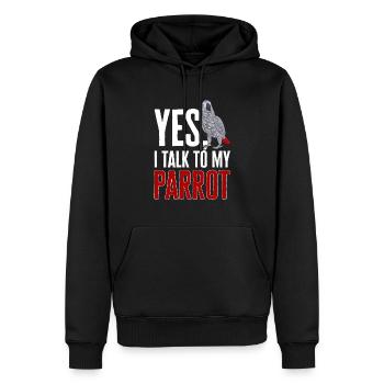 Graupapagei Perroquet gris d’Afrique Papagei - Sweat à capuche Premium bio Homme - noir - Devant - Nico (187cm)