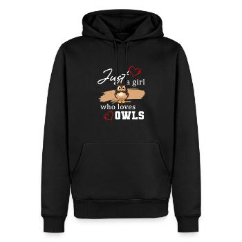 Owl Lover Birds Of Prey Just A Girl Who Loves Owls - Männer Premium Bio Hoodie - Schwarz - Vorne - Nico (187cm)