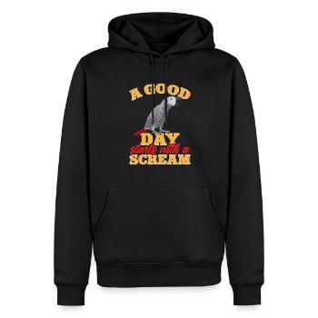 Graupapagei Perroquet gris d’Afrique Papagei - Sweat à capuche Premium bio Homme - noir - Devant - Nico (187cm)