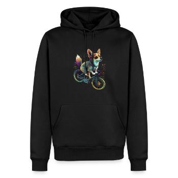 Chihuahua | Fahrrad | Hund | Radfahren | Radfahrer - Männer Premium Bio Hoodie - Schwarz - Vorne - Nico (187cm)
