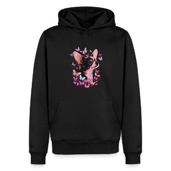 Chihuahua Dog Butterfly 16 - Männer Premium Bio Hoodie - Schwarz - Vorne - Nico (187cm)