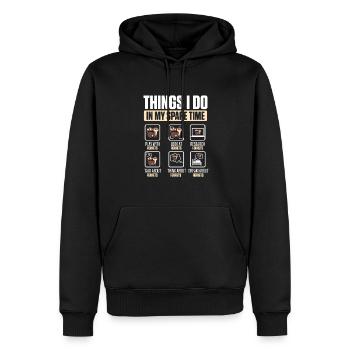 Ferret Lover Weasel Funny Things I Do In My Spare - Men’s Premium Organic Hoodie - black - Front - Nico (187cm)