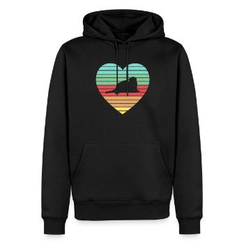 Weasel Cute Retro Ferret Fan Vintage Heart - Männer Premium Bio Hoodie - Schwarz - Vorne - Nico (187cm)