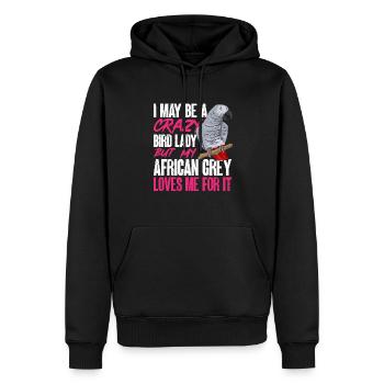 Graupapagei Perroquet gris d’Afrique Papagei - Sweat à capuche Premium bio Homme - noir - Devant - Nico (187cm)