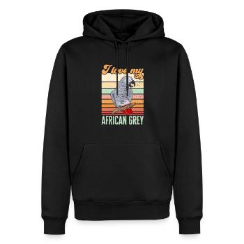 Graupapagei African Grey Parrot Papagei - Männer Premium Bio Hoodie - Schwarz - Vorne - Nico (187cm)