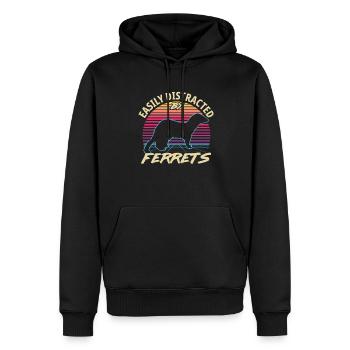 Retro 80s Style Vintage Easily Distracted By Ferre - Männer Premium Bio Hoodie - Schwarz - Vorne - Nico (187cm)