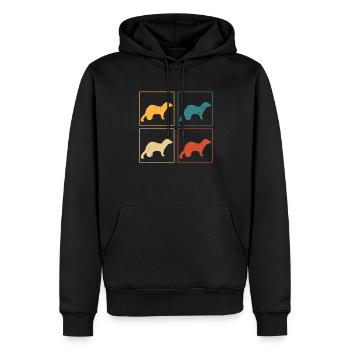Ferret Lover Retro Weasel Vintage - Sweat à capuche Premium bio Homme - noir - Devant - Nico (187cm)