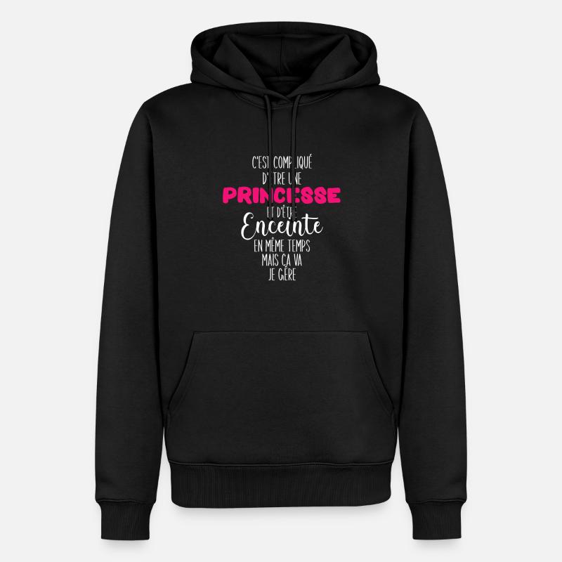 Idée Cadeau Future Maman Enceinte - Sweat à capuche Premium bio Homme - noir