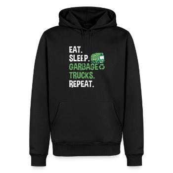 Camions à ordures, journée des ordures, collecte des ordures - Sweat à capuche Premium bio Homme - noir - Devant - Nico (187cm)