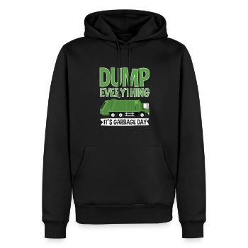 Camions à ordures, journée des ordures, collecte des ordures - Sweat à capuche Premium bio Homme - noir - Devant - Nico (187cm)