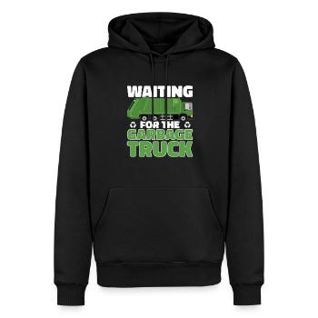Camions à ordures, journée des ordures, collecte des ordures - Sweat à capuche Premium bio Homme - noir - Devant - Nico (187cm)