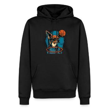 Chihuahua | Basketball Spieler | Sport Dunk | - Männer Premium Bio Hoodie - Schwarz - Vorne - Nico (187cm)