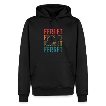 Ferret Retro Weasel Cute Vintage - Männer Premium Bio Hoodie - Schwarz - Vorne - Nico (187cm)
