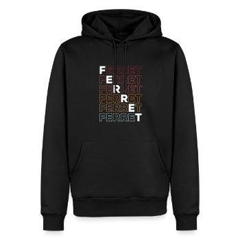 Retro Cute Ferret Vintage Weasel - Sweat à capuche Premium bio Homme - noir - Devant - Nico (187cm)