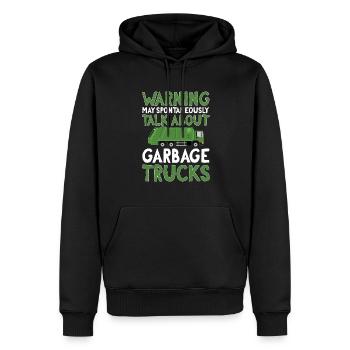 Camions à ordures, journée des ordures, collecte des ordures - Sweat à capuche Premium bio Homme - noir - Devant - Nico (187cm)
