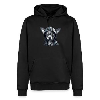 Chihuahua |Cool Dog | Rap | Hip-Hop | Gangster | - Men’s Premium Organic Hoodie - black - Front - Nico (187cm)