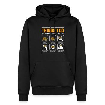 Choses que je fais pendant mon temps libre Hommes Tortue Tortue R - Sweat à capuche Premium bio Homme - noir - Devant - Nico (187cm)