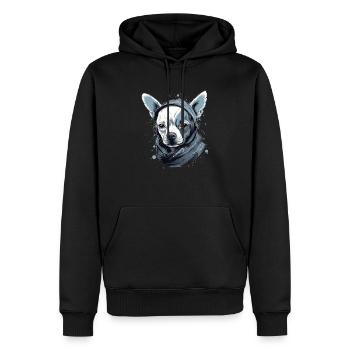 Chihuahua | Chien Cool | Rap | Hip-Hop | Gangster - Sweat à capuche Premium bio Homme - noir - Devant - Nico (187cm)