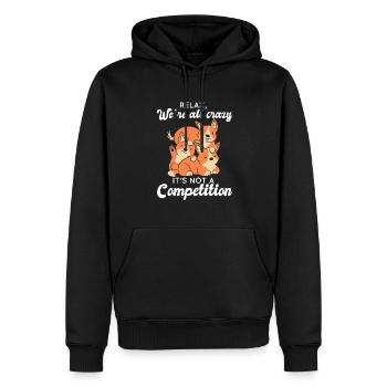 Kawaii Fox Relax We're All Crazy It's Not A - Männer Premium Bio Hoodie - Schwarz - Vorne - Nico (187cm)
