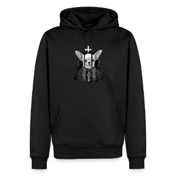 Chihuahua - Chien Pape Église Prêtre Catholique - Sweat à capuche Premium bio Homme - noir - Devant - Nico (187cm)