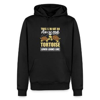 Tortue C’est ce qu’un amoureux de tortue génial regarde - Sweat à capuche Premium bio Homme - noir - Devant - Nico (187cm)