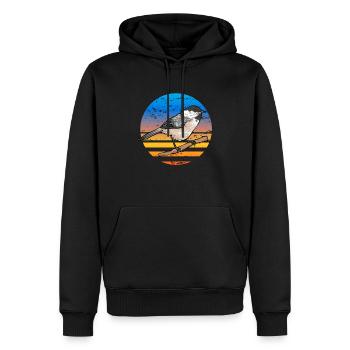 Observation des oiseaux mésanges - Sweat à capuche Premium bio Homme - noir - Devant - Nico (187cm)