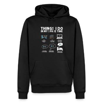 Woodturning Woodturning Wood Lathe Lathe - Men’s Premium Organic Hoodie - black - Front - Nico (187cm)