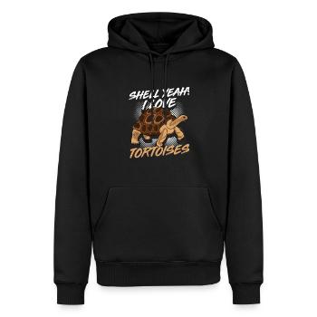 Funny Shell Yeah I Love Tortoises Turtle Reptile - Männer Premium Bio Hoodie - Schwarz - Vorne - Nico (187cm)